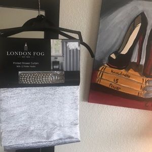 Brand new shower curtain w/ 12 roller hooks